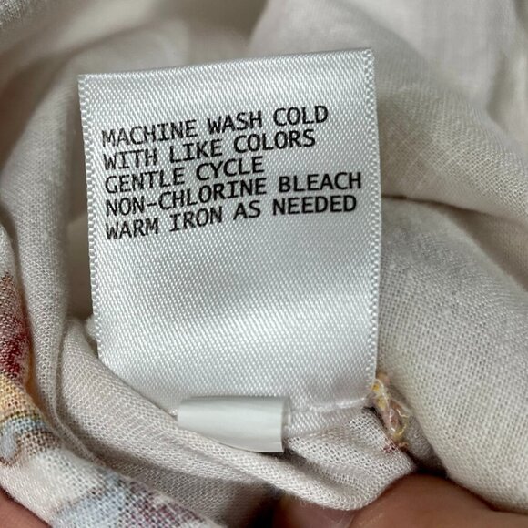 Rachel Zoe Linen Blend Shorts Elastic Waist Pockets Ivory Floral Womens Size M - Picture 9 of 10